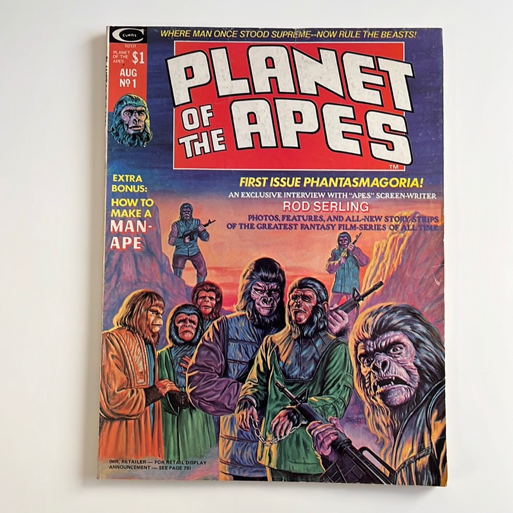 PLANET OF THE APES #1 1974 MARVEL MAGAZINE CURTIS COMICS UC